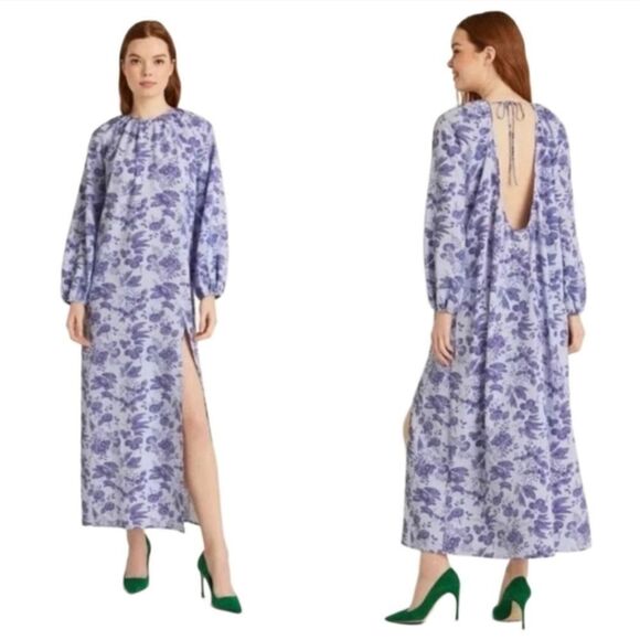 Hill House Ditzy Floral Maxi Dress Simone Lilac Floral Crepe Sz‎ M NWT